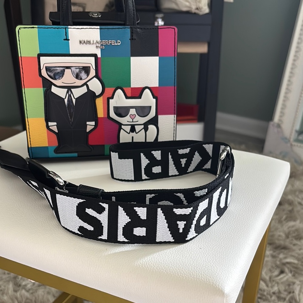 Karl Lagerfeld Black Mini Bag with Artistic Design - Picture 3 of 8